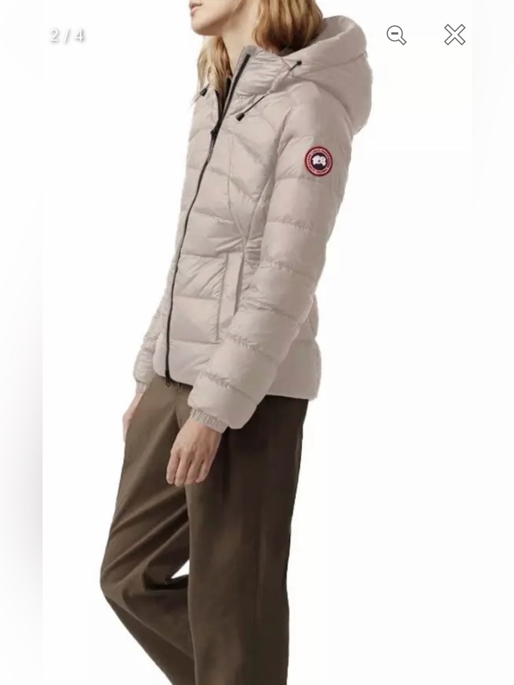 Canada Goose Women's Lucent Rose Abbott Hoodie Packable Down Jacket S fits XS - Picture 11 of 11